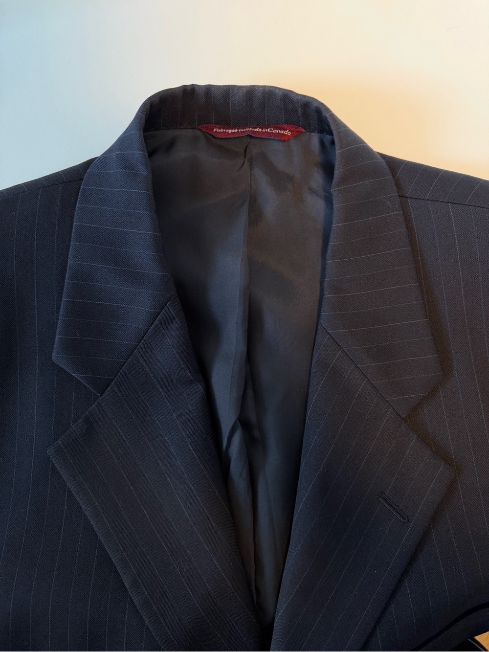 Vintage Samuelsohn Pinstripe Suit Jacket Sport Coat Blazer 100% Wool 43 LG VTG